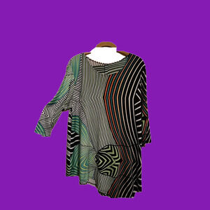 VIBRANT~GEOMETRIC PATTERN BLOUSE~XL